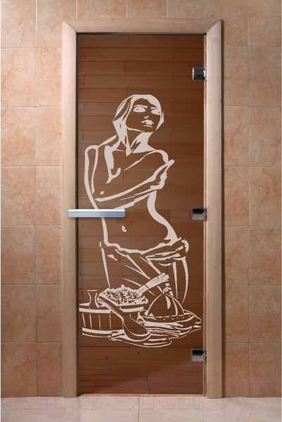 Изображение товара Стеклянная дверь для бани/сауны Doorwood Искушение 80x200 / DW00096 (бронза)