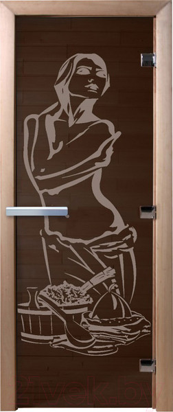 Изображение товара Стеклянная дверь для бани/сауны Doorwood Искушение 70x190 / DW03527 (графит)