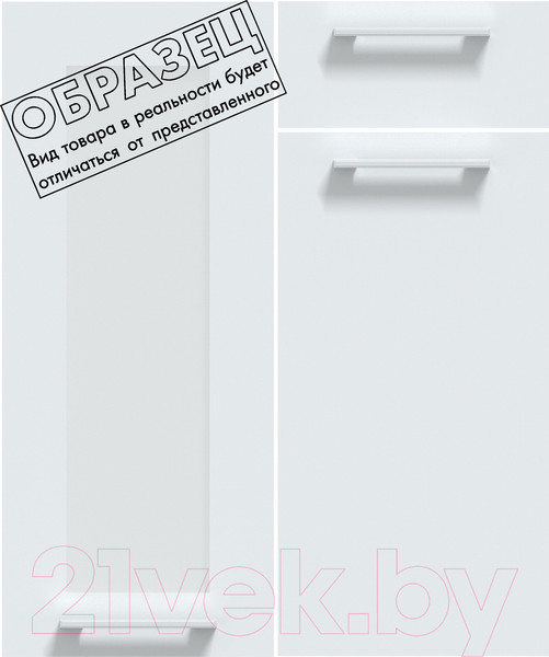 Изображение товара Кухонный гарнитур Интерлиния Мила Gloss 60-30 (белый глянец/керамика/травертин серый)