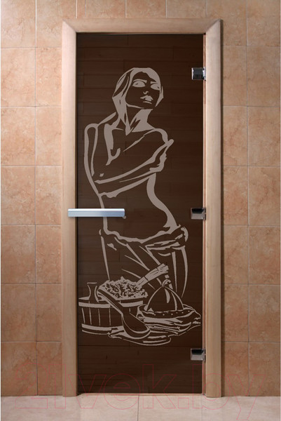 Изображение товара Стеклянная дверь для бани/сауны Doorwood Искушение 80x200 / DW03351 (графит)