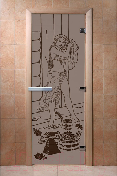 Изображение товара Стеклянная дверь для бани/сауны Doorwood Дженифер 70x190 / DW02927 (графит матовый)