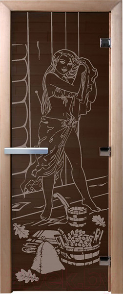 Изображение товара Стеклянная дверь для бани/сауны Doorwood Дженифер 70x190 / DW03437 (графит)