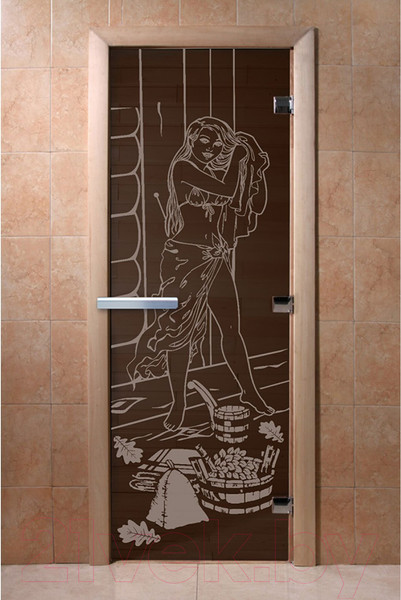 Изображение товара Стеклянная дверь для бани/сауны Doorwood Дженифер 70x190 / DW03437 (графит)