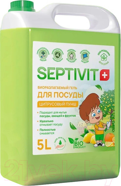 Изображение товара Средство для мытья посуды Septivit Цитрусовый пунш (5л)