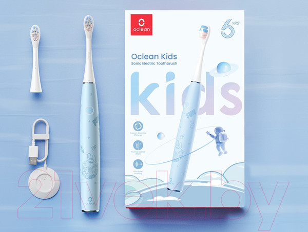 Изображение товара Детская звуковая зубная щетка Oclean Kids (голубой)
