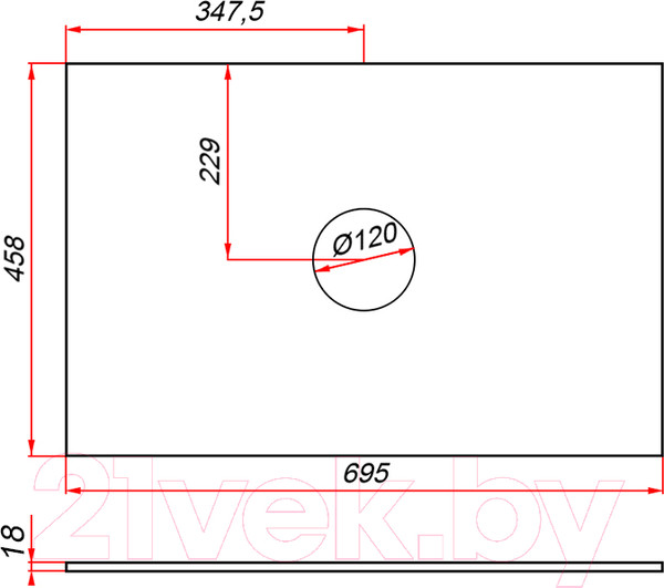 Изображение товара Столешница для тумбы в ванную ЗОВ CLDSP18W695458C1 (белый)