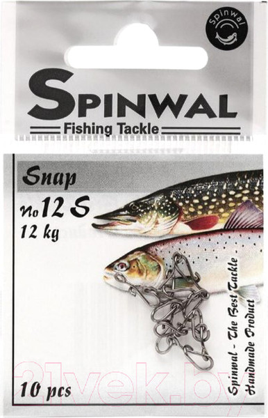 Изображение товара Набор застежек рыболовных Spinwal Snap Size 12S 12kg / 116495 (10шт)