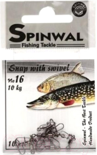 Изображение товара Набор вертлюгов рыболовных Spinwal Snap With Swivel Size 16 / 116514 (10шт)