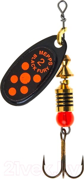 Изображение товара Блесна Mepps Black Fury 2 (Black/Orange Dots)