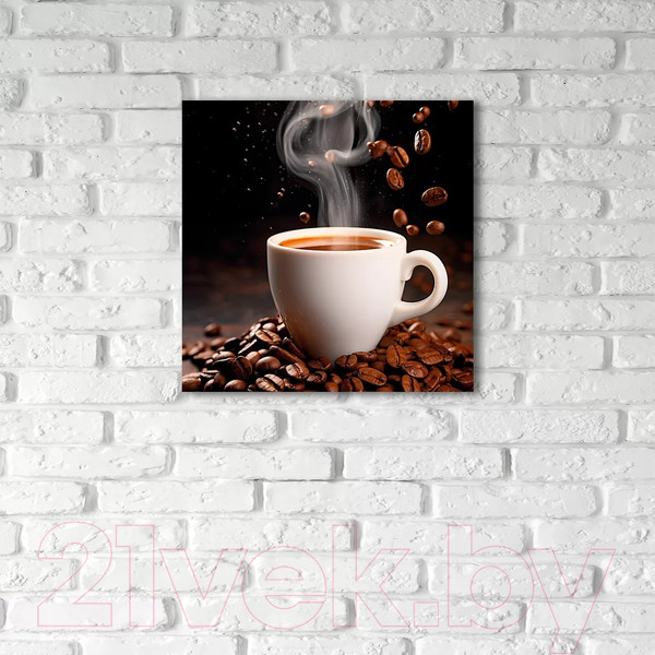 Изображение товара Картина на стекле Stamprint Кофейное удовольствие KT067 (30x30)