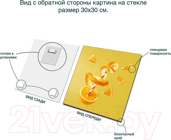 Изображение товара Картина на стекле Stamprint Фейерверк фруктов 3 KT063 (30x30)