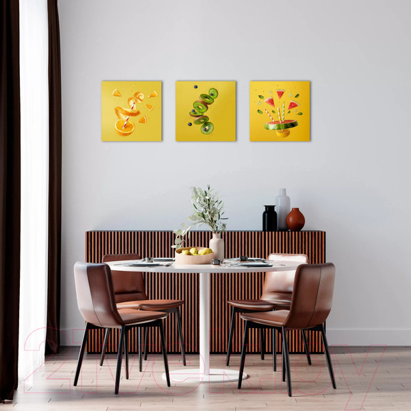 Изображение товара Картина на стекле Stamprint Фейерверк фруктов 3 KT063 (30x30)