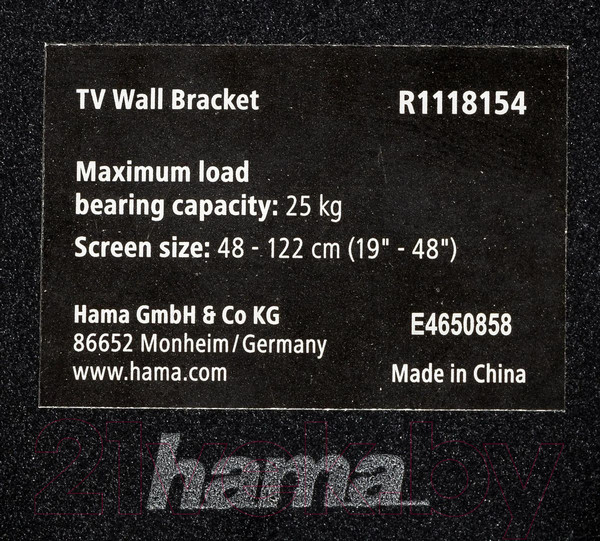 Изображение товара Кронштейн для телевизора Hama R1 118154 (черный)