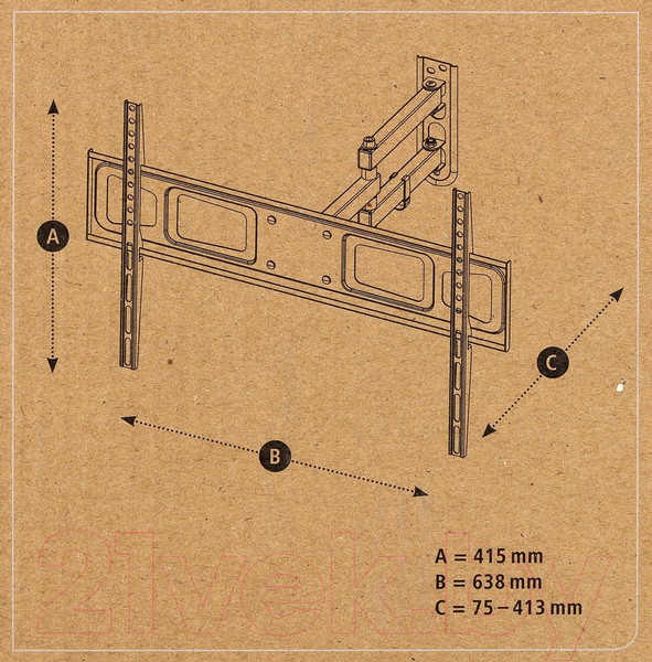 Изображение товара Кронштейн для телевизора Hama R1 118157 (черный)