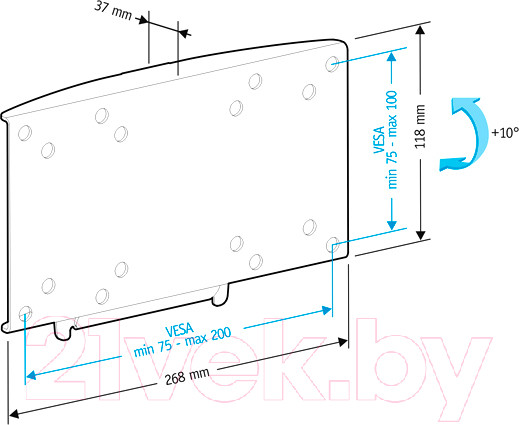 Изображение товара Кронштейн для телевизора Holder LCDS-5061 (черный)