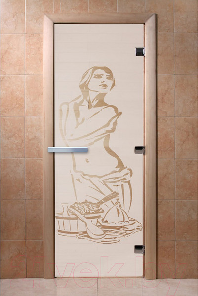 Изображение товара Стеклянная дверь для бани/сауны Doorwood Искушение 80x200 / DW00100 (сатин)