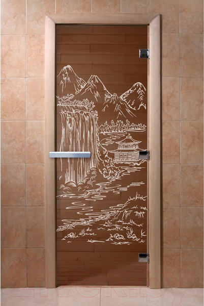 Изображение товара Стеклянная дверь для бани/сауны Doorwood Китай 80x200 / DW01535 (бронза)