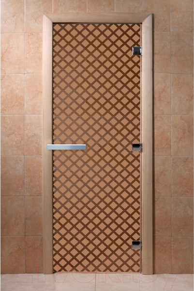 Изображение товара Стеклянная дверь для бани/сауны Doorwood Мираж 70x190 / DW00105 (бронза матовый)