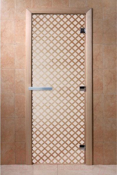 Изображение товара Стеклянная дверь для бани/сауны Doorwood Мираж 80x200 / DW00108 (сатин)