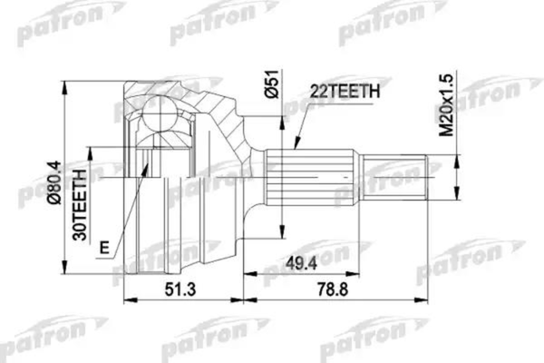 Изображение товара ШРУС Patron PCV1004