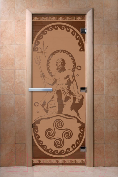 Изображение товара Стеклянная дверь для бани/сауны Doorwood Посейдон 80x200 / DW02328 (бронза матовый)