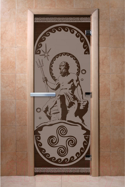 Изображение товара Стеклянная дверь для бани/сауны Doorwood Посейдон 80x200 / DW03447 (графит матовый)