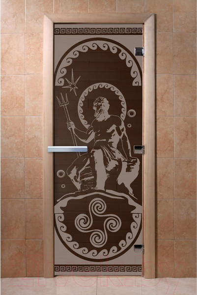 Изображение товара Стеклянная дверь для бани/сауны Doorwood Посейдон 80x200 / DW03446 (графит)