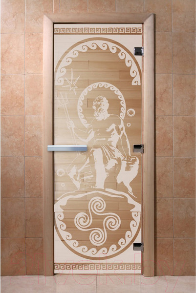 Изображение товара Стеклянная дверь для бани/сауны Doorwood Посейдон 70x190 / DW01319 (прозрачный)