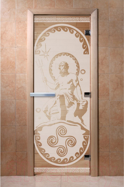 Изображение товара Стеклянная дверь для бани/сауны Doorwood Посейдон 80x200 / DW01986 (сатин)