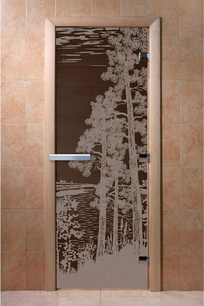 Изображение товара Стеклянная дверь для бани/сауны Doorwood Рассвет 70x190 / DW02930 (графит)