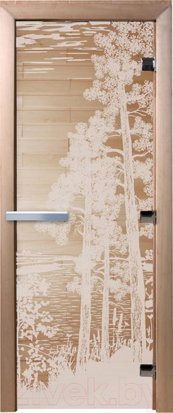 Изображение товара Стеклянная дверь для бани/сауны Doorwood Рассвет 70x190 / DW01315 (прозрачный)