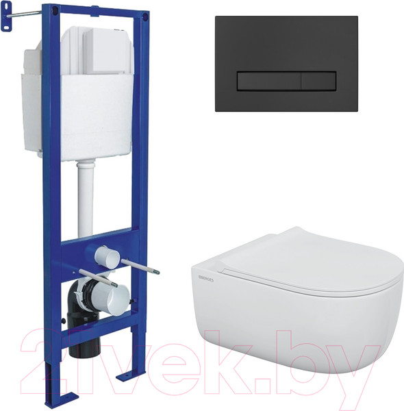 Изображение товара Унитаз подвесной с инсталляцией Berges Ego / 043357 (с сиденьем)