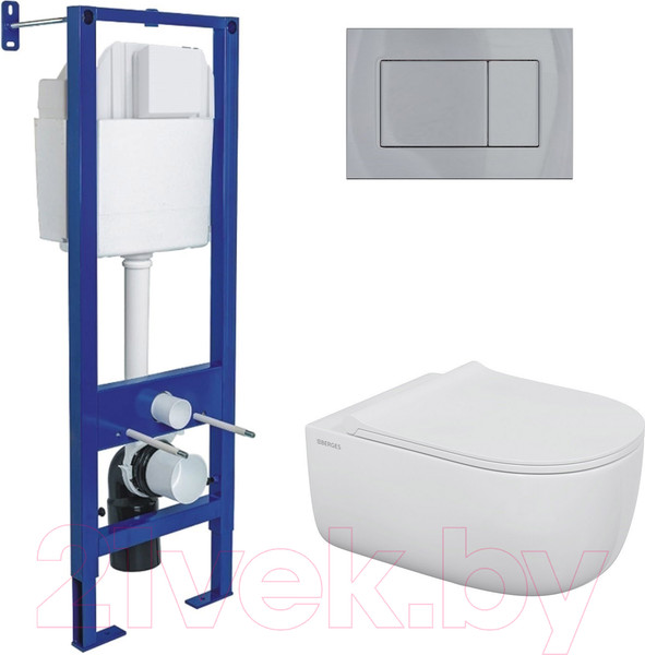 Изображение товара Унитаз подвесной с инсталляцией Berges Ego / 043359 (с сиденьем)