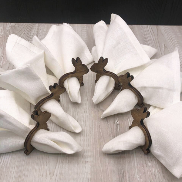 Изображение товара Набор сервировочных салфеток ОМурМебель Зайцы с кольцами (6шт)