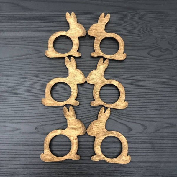 Изображение товара Набор сервировочных салфеток ОМурМебель Зайцы с кольцами (6шт)