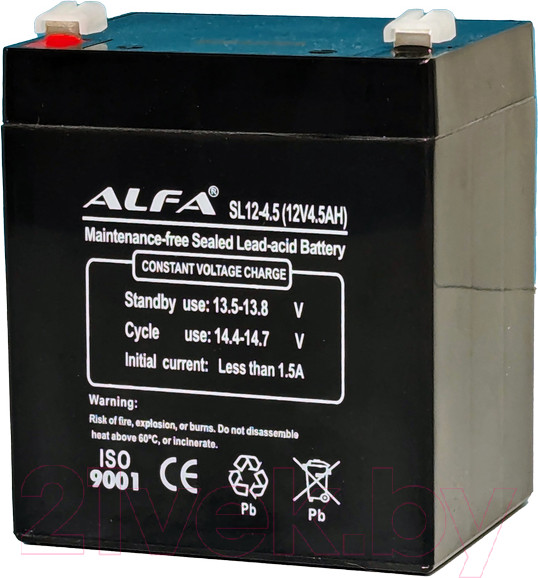 Изображение товара Аккумуляторная батарея ALFA battery SL12-4.5 (12V-4.5Ah)