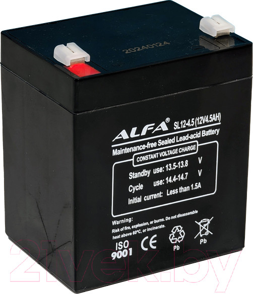 Изображение товара Аккумуляторная батарея ALFA battery SL12-4.5 (12V-4.5Ah)
