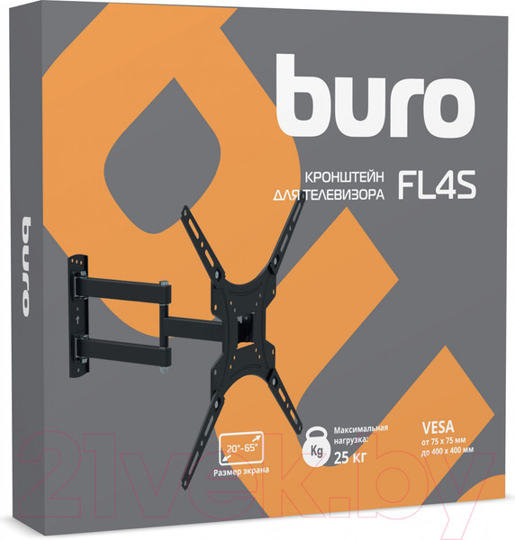 Изображение товара Кронштейн для телевизора Buro FL4S (черный)