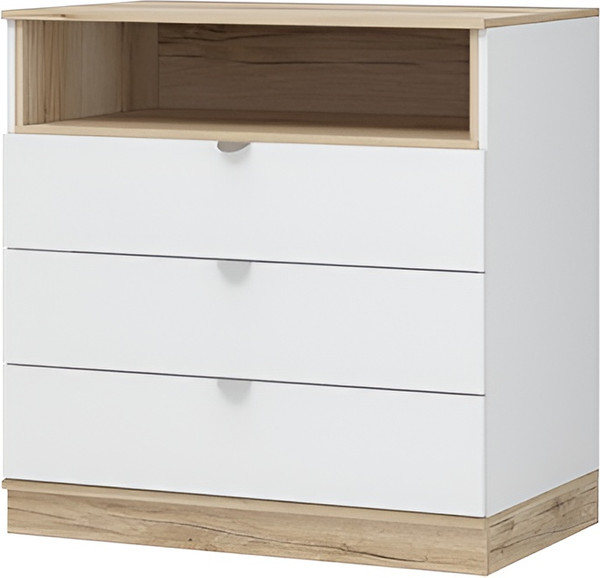 Изображение товара Комод Стендмебель Юкки КМ 3Я 900 3 ящика (белый/дуб делано)