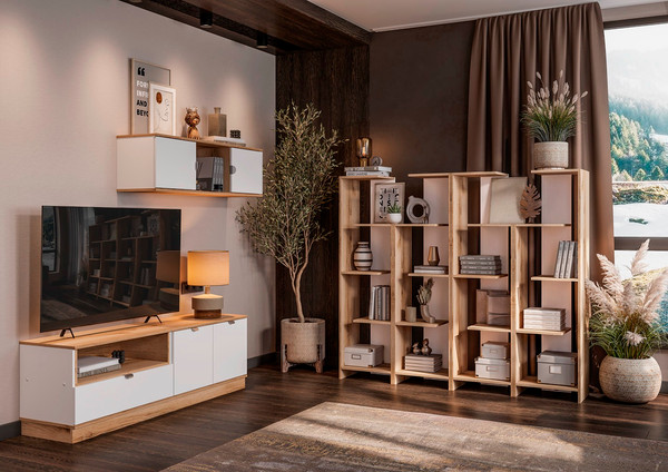 Изображение товара Полка Стендмебель Юкки ПЛ 1 1200 (белый/дуб делано)