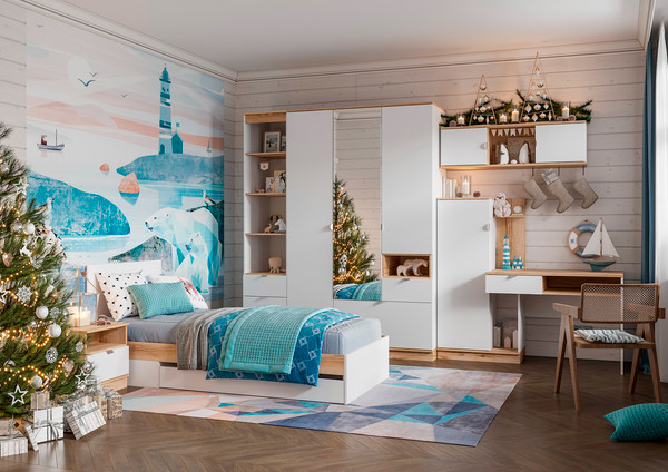 Изображение товара Полка Стендмебель Юкки ПЛ 1 1200 (белый/дуб делано)