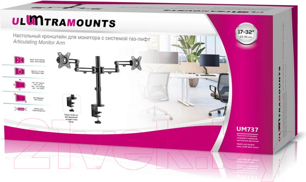 Изображение товара Кронштейн для монитора Ultramounts UM737 (черный)