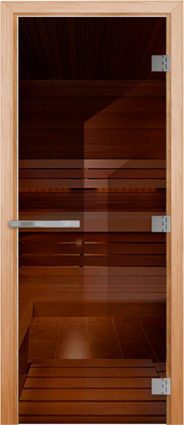 Изображение товара Стеклянная дверь для бани/сауны Doorwood Эталон 70x120 / DW02736-Л (бронза)