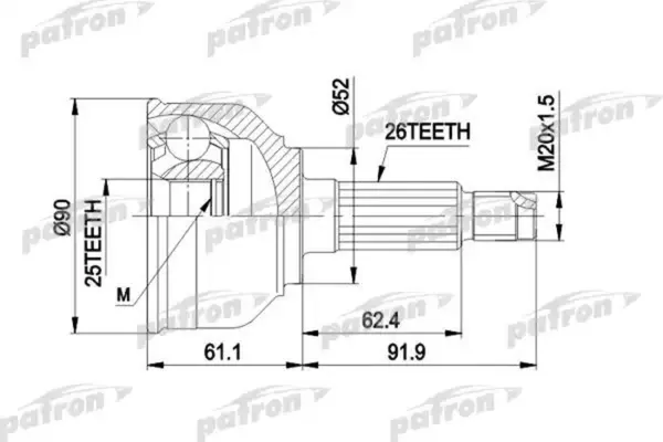 Изображение товара ШРУС Patron PCV1042
