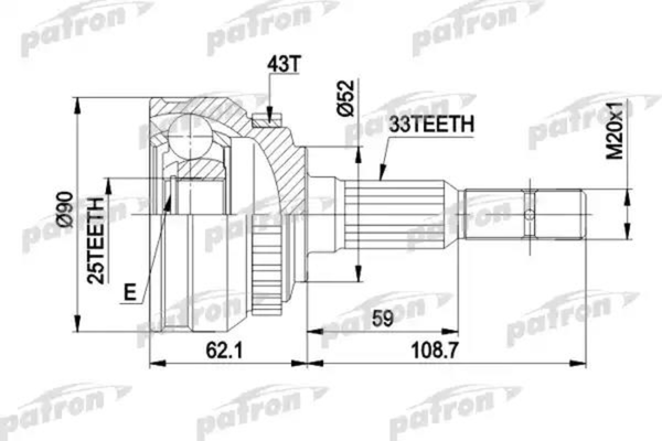 Изображение товара ШРУС Patron PCV1052