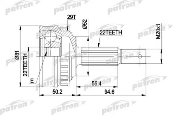 Изображение товара ШРУС Patron PCV1056