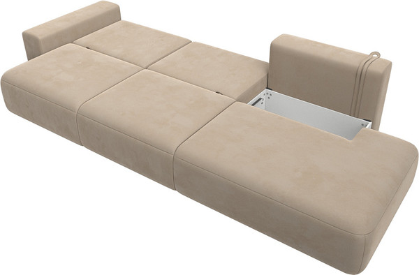 Изображение товара Диван Лига Диванов Лига-036 Модерн Лонг подлокотник слева / 121356L (велюр бежевый)
