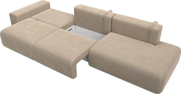 Изображение товара Диван Лига Диванов Лига-036 Модерн Лонг подлокотник слева / 121356L (велюр бежевый)
