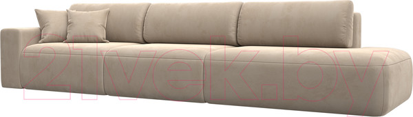 Изображение товара Диван Лига Диванов Лига-036 Модерн Лонг подлокотник слева / 121356L (велюр бежевый)