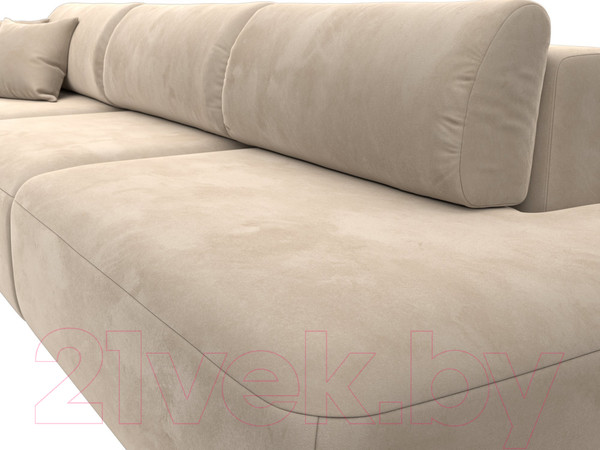 Изображение товара Диван Лига Диванов Лига-036 Модерн Лонг подлокотник слева / 121356L (велюр бежевый)